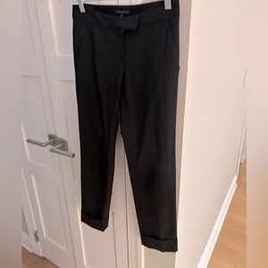 Theory Black Stretch Cropped Work suiting suit pencil leg Pants Women's Sz 00 XS
